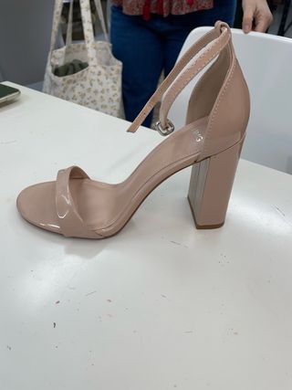 Sandalias Mango Nude Tacón