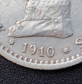 Moneda 50 céntimos Alfonso XIII 1910 (*1-0)