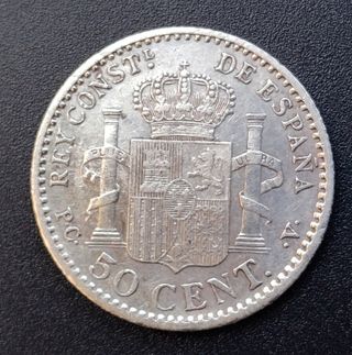 Moneda 50 céntimos Alfonso XIII 1910 (*1-0)