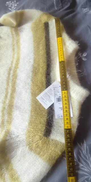 Jersey Mango Talla XS Rayas Verde y Blanco