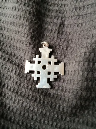 Colgante Cruz Jerusalén Plata Amatista