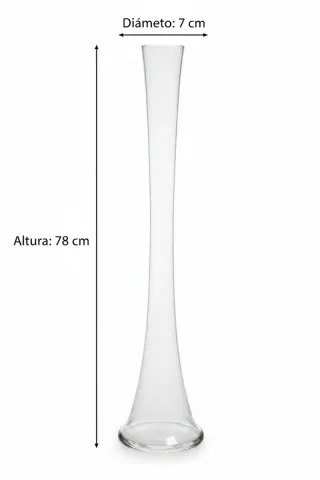 Jarrón alto de cristal transparente