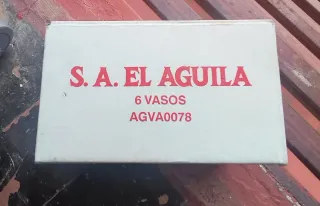 6 vasos Aguila vintage 1985/90 en su caja original