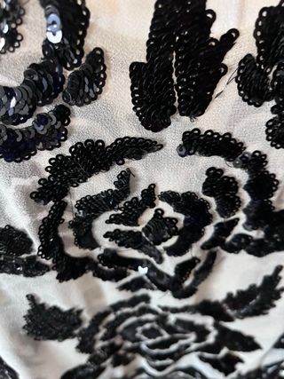 Top Zara lentejuelas negro y blanco