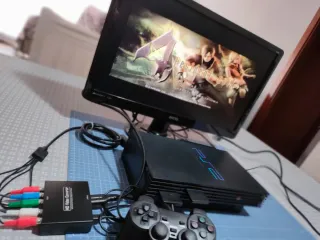 PS2 Nera con Hard Disk e molti accessori