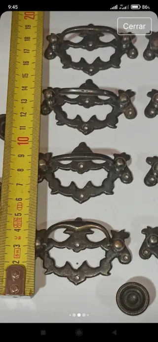 Lote 13 Tiradores Vintage Metal