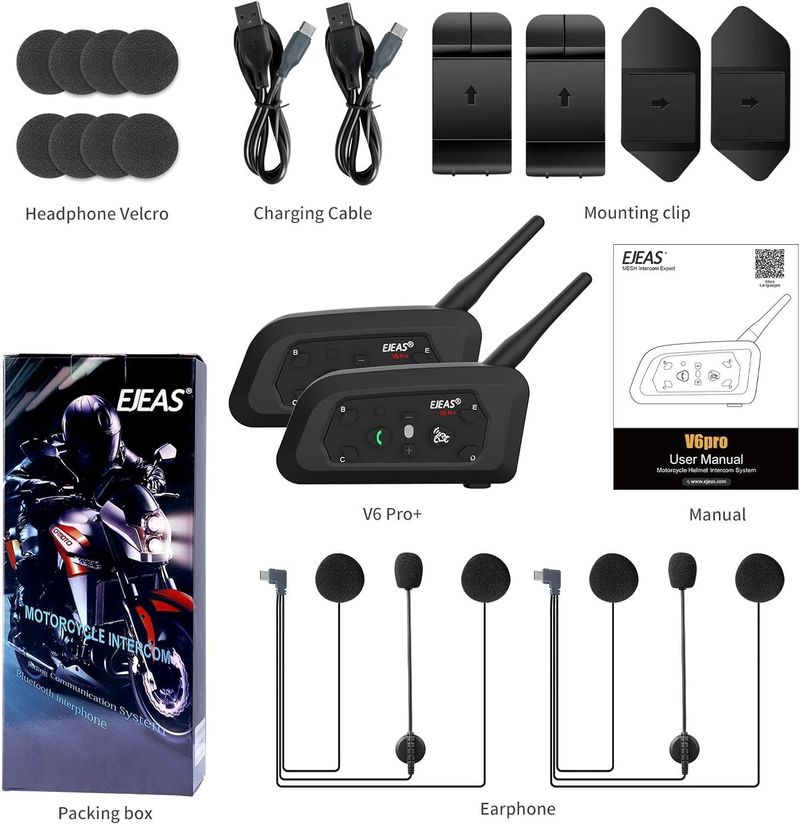 EJEAS V6 Pro+ 2 Intercomunicadores Moto (NUEVOS) afbeelding 2