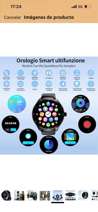 Reloj Inteligente iOS/Android Negro/Plateado
