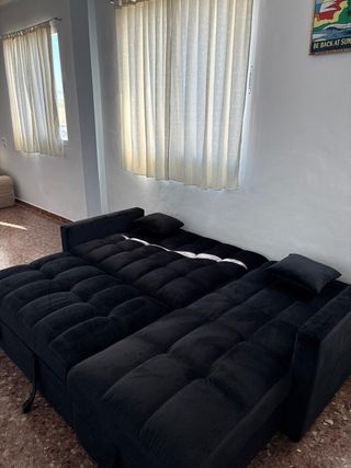 Sofá Cama Negro Chaise longue reversible - Nuevo