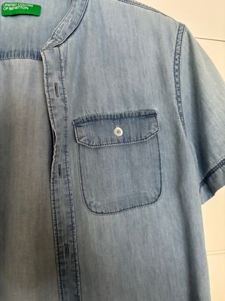Camisa vaquera manga corta Benetton