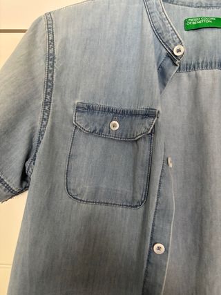 Camisa vaquera manga corta Benetton