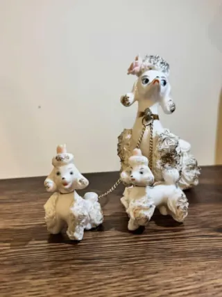 Set 3 Cagnolini Ceramica Japon Dorato