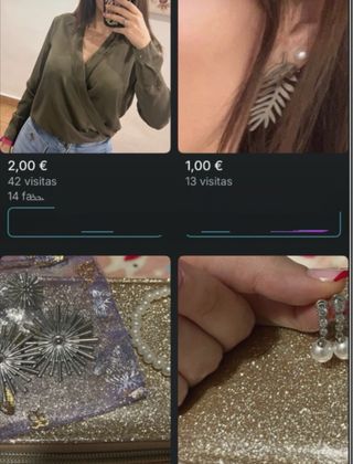 Tres pares de pendientes y una camisa talla S.