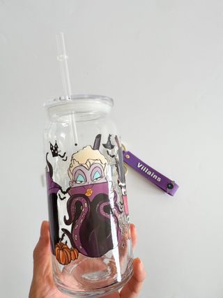 Pack Vaso cristal y Llavero Villanas Disney