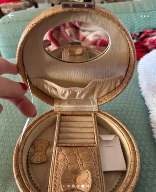 Portagioie rotondo effetto coccodrillo