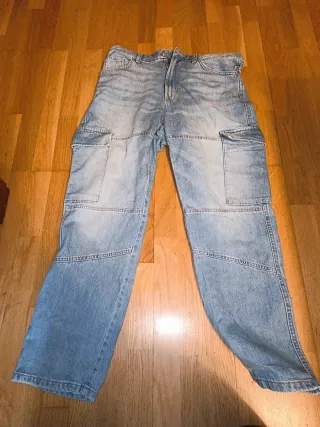 Pantalones vaqueros cargo azules