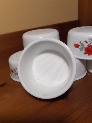 6 Mini Cuencos con Rosas Rojas arcopal
