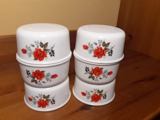 6 Mini Cuencos con Rosas Rojas arcopal