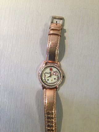 Reloj Hello Kitty chapado oro rosa con strass