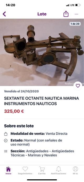 Sextante Octante Náutica Marina Bronce