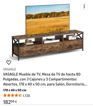 Mueble TV madera y metal