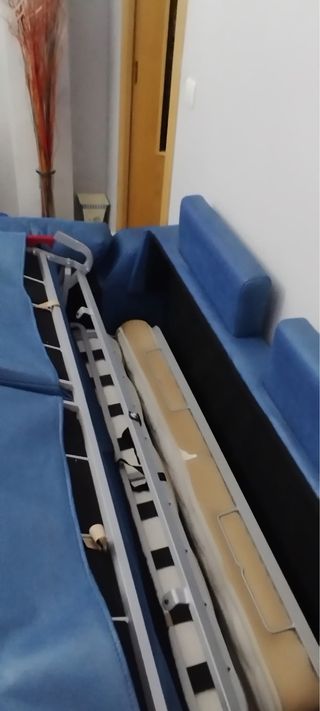 Sofá, Con Cama Matrimonio Azul COMO NUEVO