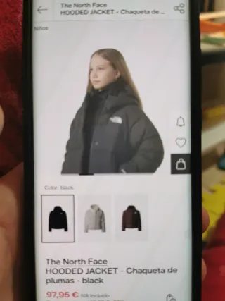 The North Face Chaqueta con Capucha Negra niñas