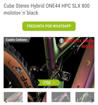 Cube Stereo Hybrid ONE44 HPC SLX 800 TALLA M