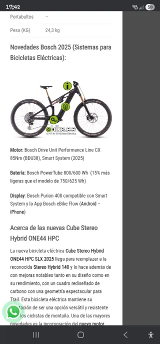 Cube Stereo Hybrid ONE44 HPC SLX 800 TALLA M