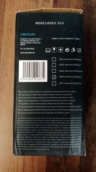 Cafetera Cecotec Cumbia MokClassic 600 Negro