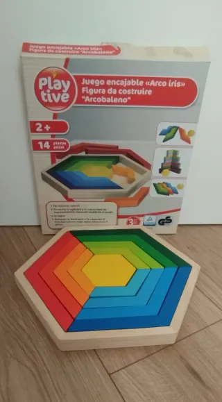 Juego encajable madera Arco iris 14 piezas
