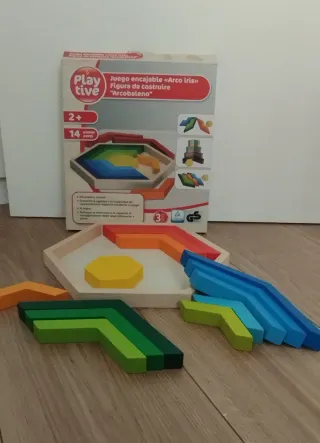 Juego encajable madera Arco iris 14 piezas