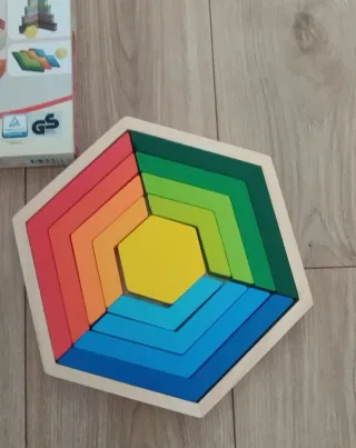 Juego encajable madera Arco iris 14 piezas