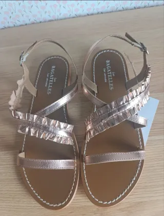 Sandalias Les Bagatelles rosa dorado 40