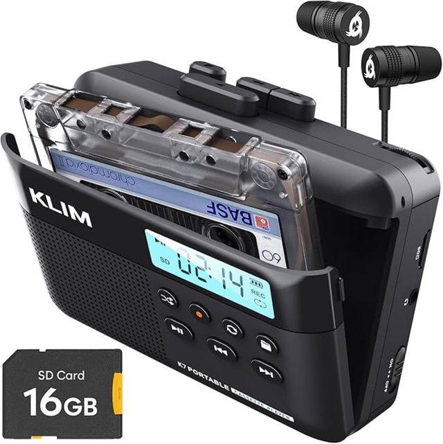 Reprodutor Cassete KLIM K7 MP3 SD 16GB USB-C