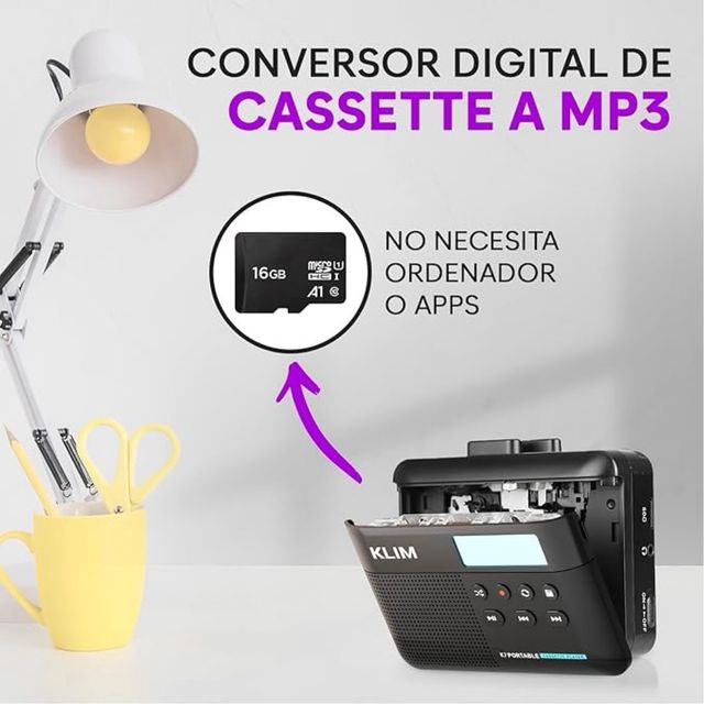 Reprodutor Cassete KLIM K7 MP3 SD 16GB USB-C