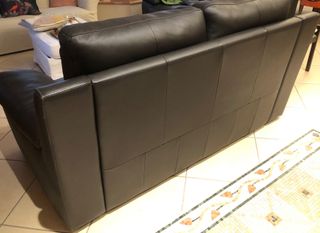 Coppia divani in pelle nera