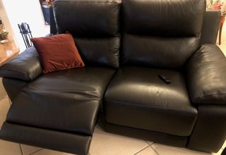 Coppia divani in pelle nera