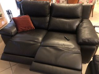 Coppia divani in pelle nera