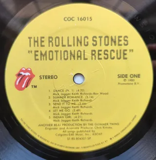 LP 1980 🇺🇸 THE ROLLING STONES - EMOTIONAL RESCUE