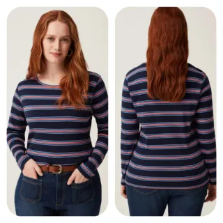 Camiseta OVS rayas azul y rojo Talla XL