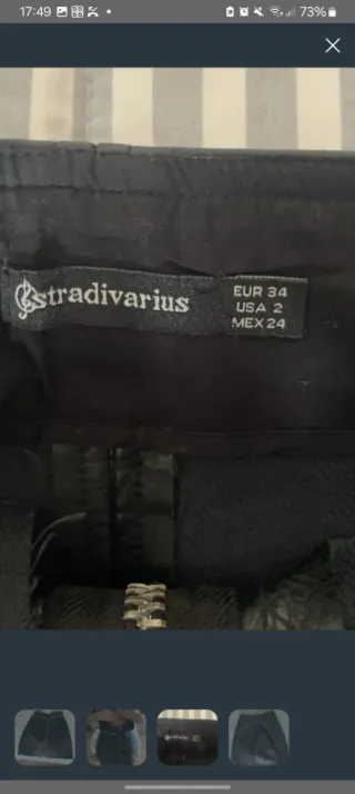 Falda cuero negra cremallera frontal