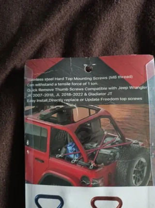 Tornillos Rápido Desmontaje Techo Jeep Wrangler