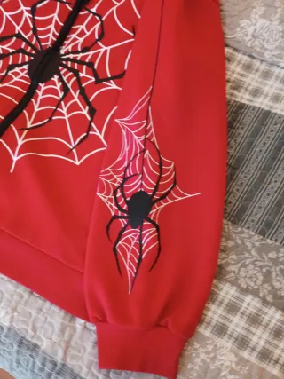 Felpa ragazzo Spiderman rossa con ragnatela
