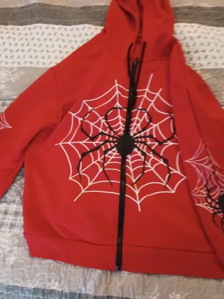 Felpa ragazzo Spiderman rossa con ragnatela