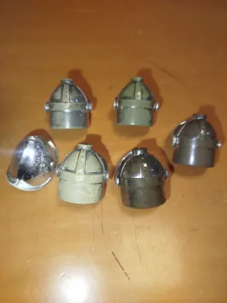 Playmobil Lote Casco Cromado Medieval Pluma