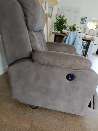 Sillón reclinable eléctrico gris URGE