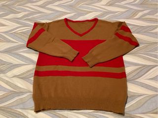 Maglione donna taglia M marrone e rosso