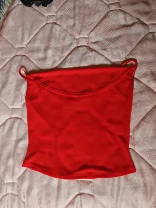 Conjunto de Tops Mujer Beige y Rojo, negro