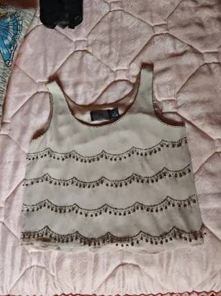 Conjunto de Tops Mujer Beige y Rojo, negro